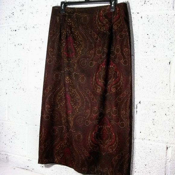 Jaclyn Smith Size 16 Dark Moody Paisley Long Skirt - Picture 1 of 8